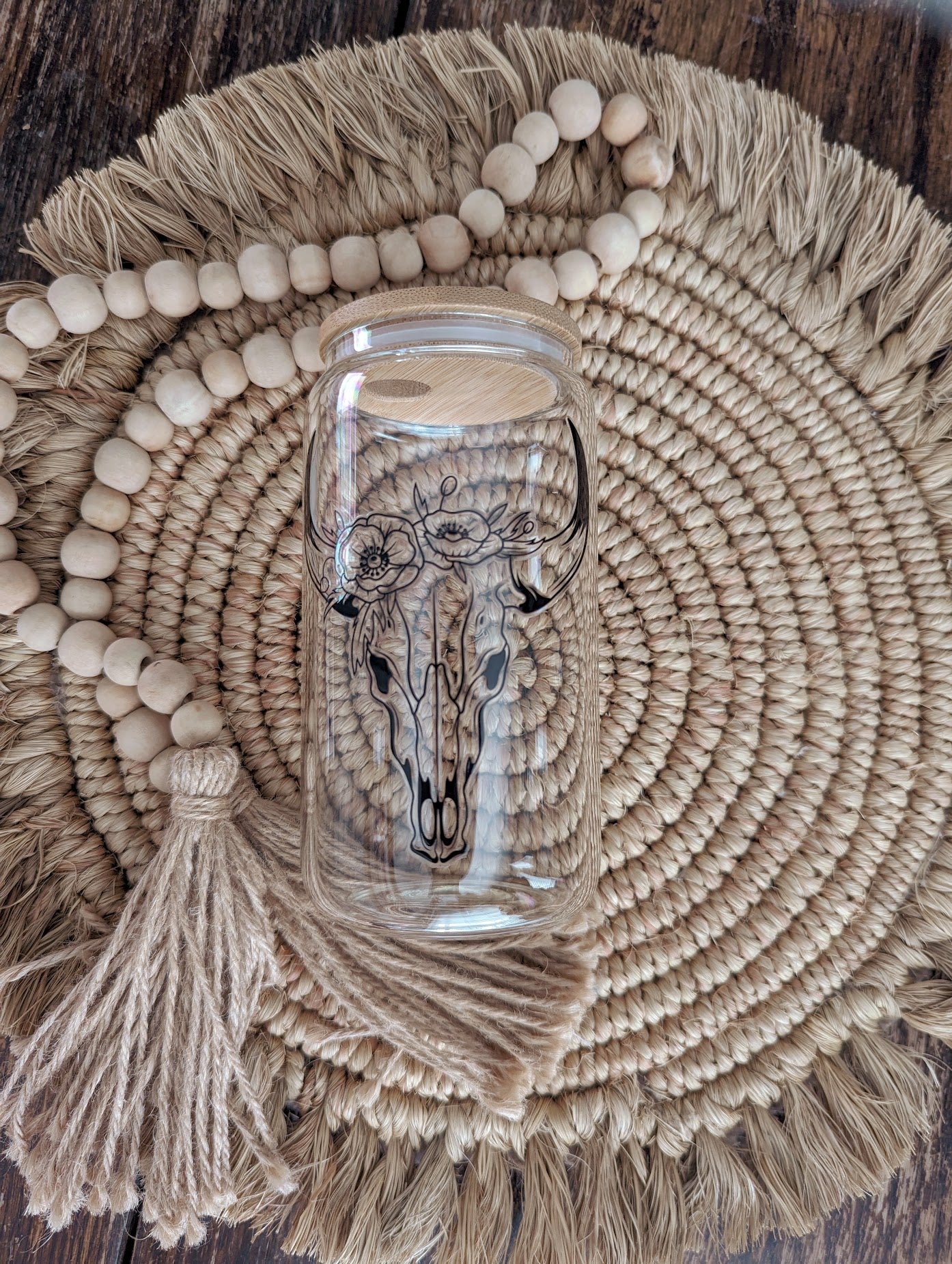 Cow Skull with Flowers