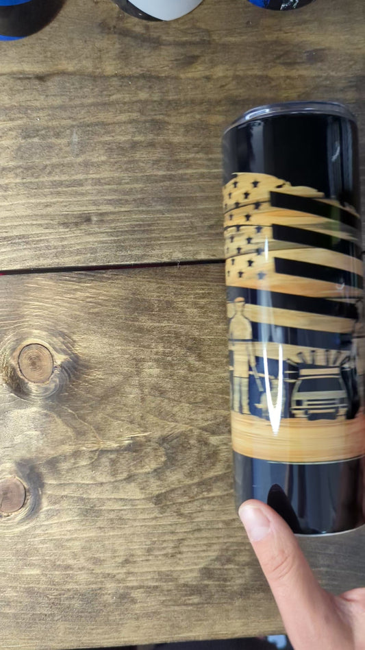 wooden backround police flag