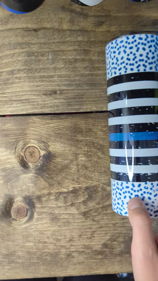 Blue line flag with dots