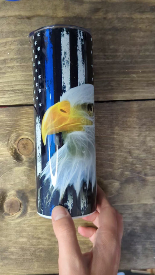 blue line flag and eagle